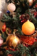 New Year tree decoration fragment