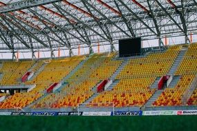 panorama of a stadium with empty stands