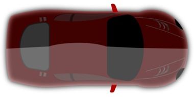 red sports car, top view, illustration