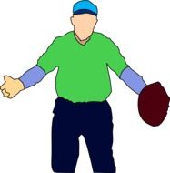 baseball player with a glove as a graphic illustration