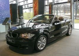 black car in auto show