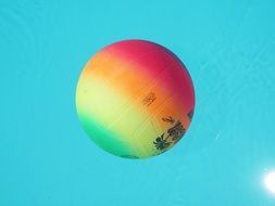 colored ball on a blue background