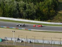look down on car racing