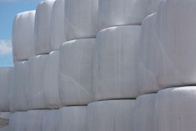 white bales of hay