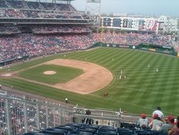 baseball match on a big stadium