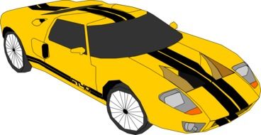 yellow race car with black stripes