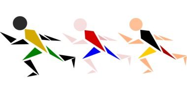 variety of abstract figures of athletes as a graphic image
