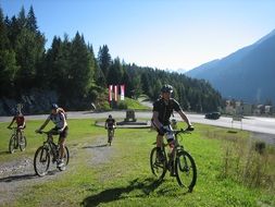 cycling in the summer mountains