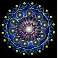 artwork of the mandala on black background
