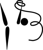 black pictogram, rhythmic gymnastics