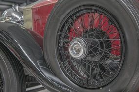 wheel of vintage car