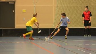 hockey with a ball in the hall