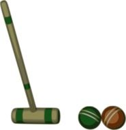 croquet mallet balls drawing