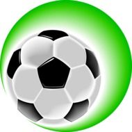 painted soccer ball in a green circle
