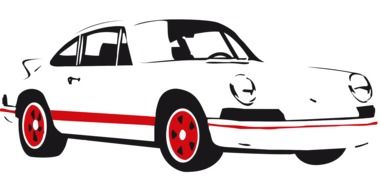 car porsche drawing