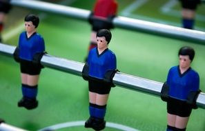 players on the field in a table football game