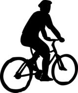 man on a Bicycle as a silhouette drawing