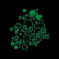 green abstract bubbles drawing