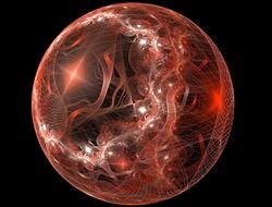 decorative fractal red ball