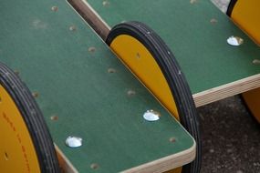 wooden pedals of children&#039;s vehicle
