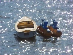 water boat and catamaran
