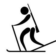 pictogram with image of biathlete