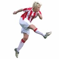 girl soccer player in the striped form