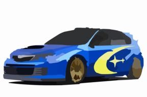 graphic image of blue subaru