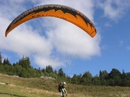 hang glider in the nature of norway