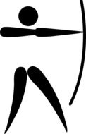 archery as a black pictogram