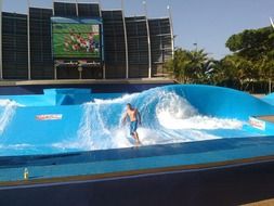 surfing in an artificial pool