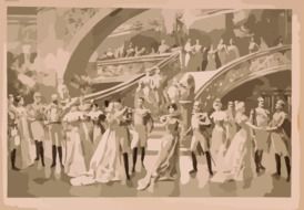 the picture people at the ball, the monochrome drawing
