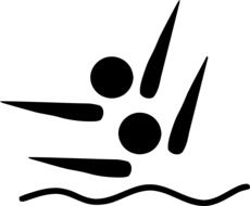 black logo of a synchronized swimming