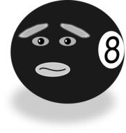 drawn sad billiard ball number 8