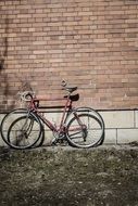 bike against a wall