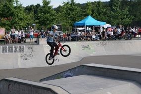 cyclist jumping a bike