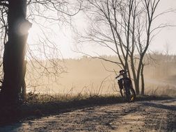 bike on the desert road