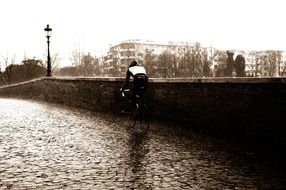 cyclist on a rainy day