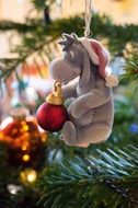 plush donkey on the Christmas tree