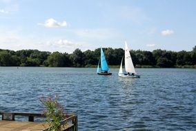 Yachting against the backdrop of picturesque nature