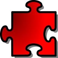 red puzzle like picture