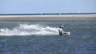 kite-surfer in the water