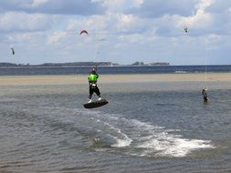 kitesurfing at sea