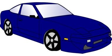 blue vehicle