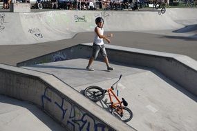 cyclist near the bike