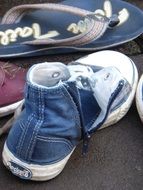 a lot of open shoes