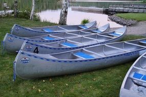 kayak boats on the shore