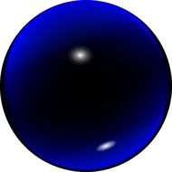 glass blue ball as illustration on white