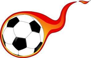 ball soccer in the flaming flame drawing