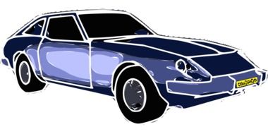 graphic image of a blue racing car